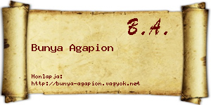 Bunya Agapion névjegykártya